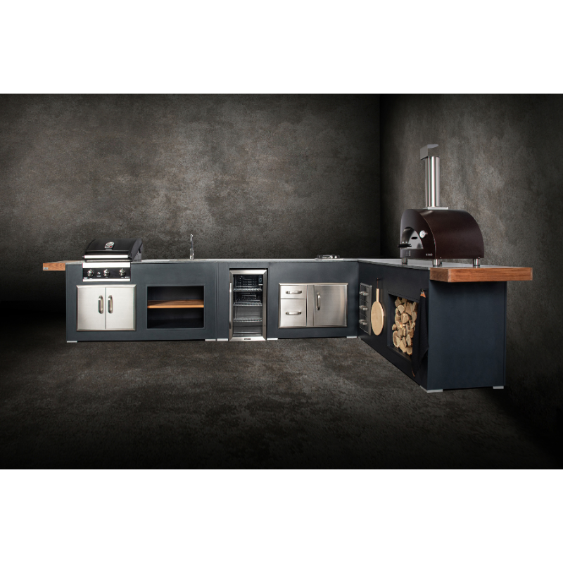Grillandia Medium Outdoor Kitchen Maxim G5 with Alfa Forni Pizza Oven & Weather Cover