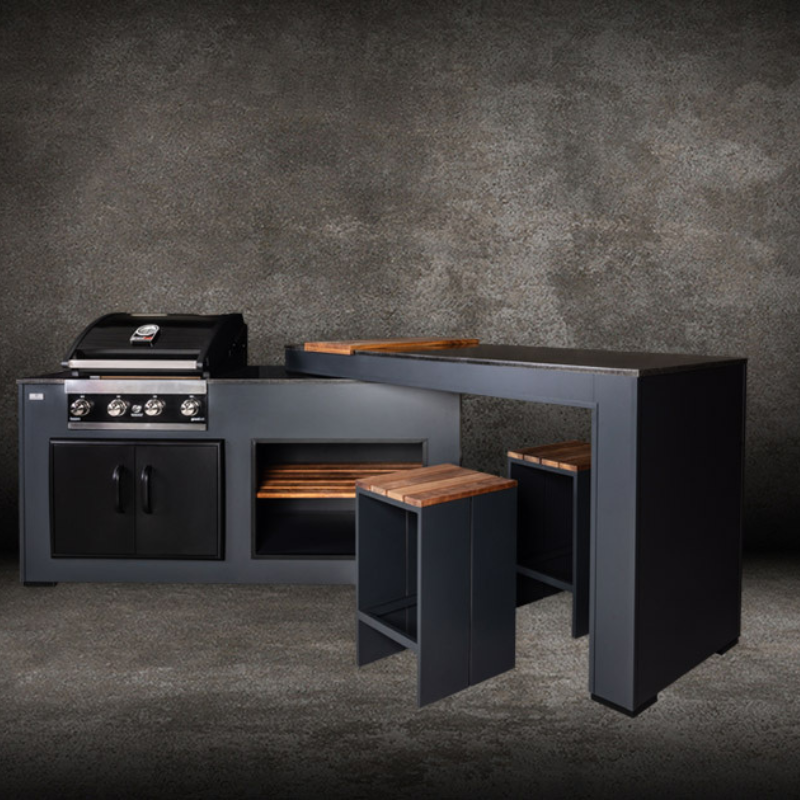 Grillandia Outdoor Kitchen 'Rare Ultimate' with Turning Table and Weather Cover - 2m / 3.2m