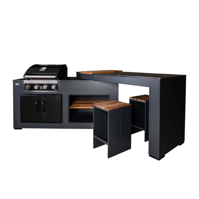 Grillandia Outdoor Kitchen 'Rare Ultimate' with Turning Table and Weather Cover - 2m / 3.2m