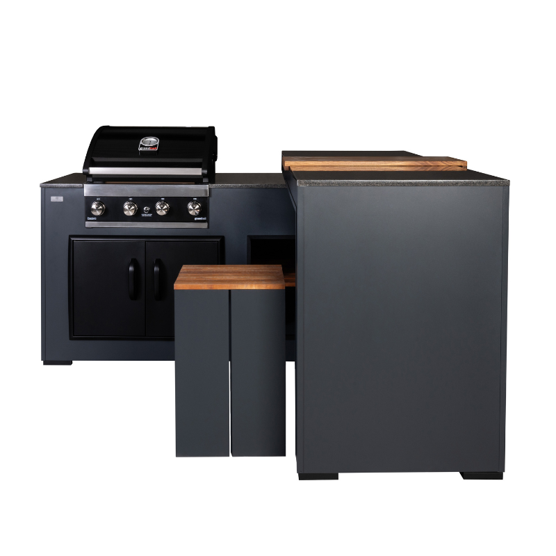 Grillandia Outdoor Kitchen 'Rare Ultimate' with Turning Table and Weather Cover - 2m / 3.2m