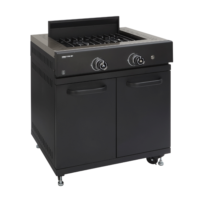 GRLLR Connect Outdoor Kitchen with Fridge, Stove Unit and Sink in Anthracite I 2.4 meters in length
