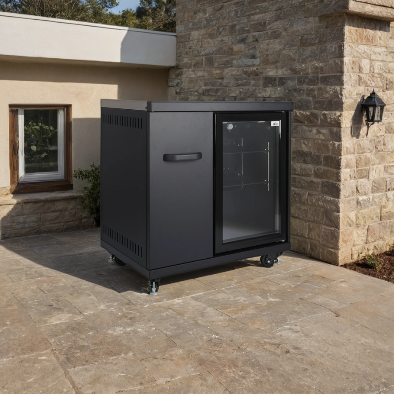 GRLLR Connect Outdoor Kitchen with Fridge, Stove Unit and Sink in Anthracite I 2.4 meters in length