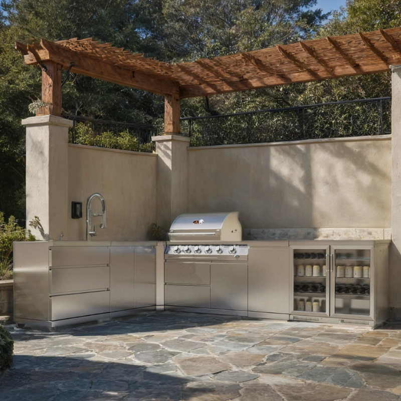 Whistler Cirencester Stroud Outdoor Kitchen 4 or 6 Burner BBQ, Sink and Fridge