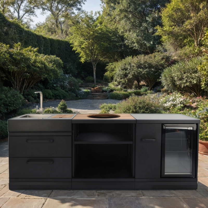 GRLLR Connect Outdoor Kitchen with Fridge, Sink and Kamado Unit