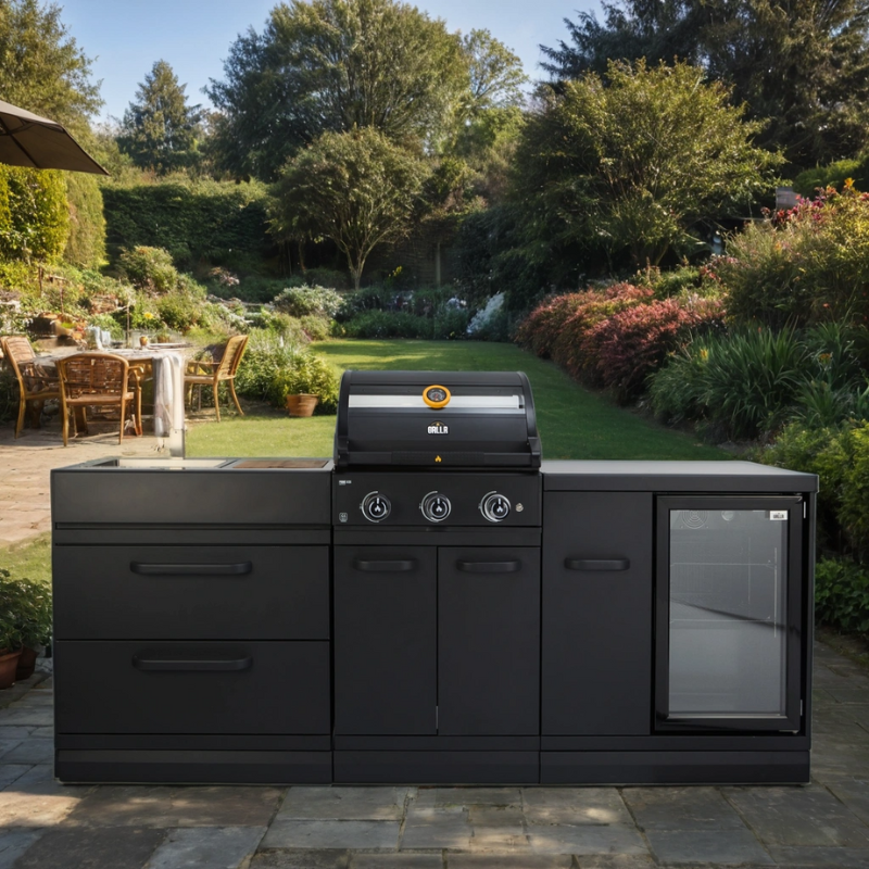 GRLLR Connect Outdoor Kitchen with Sink, Fridge and Prime G3S BBQ