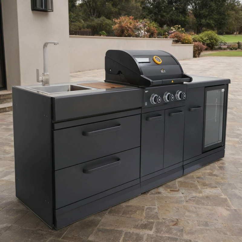 GRLLR Connect Outdoor Kitchen with Sink, Fridge and Prime G3S BBQ