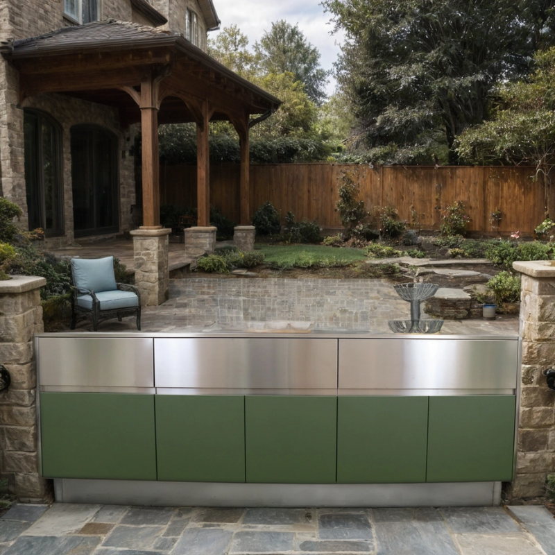 Lisa Outdoor Liberty Kitchen Island with Bar Stalls