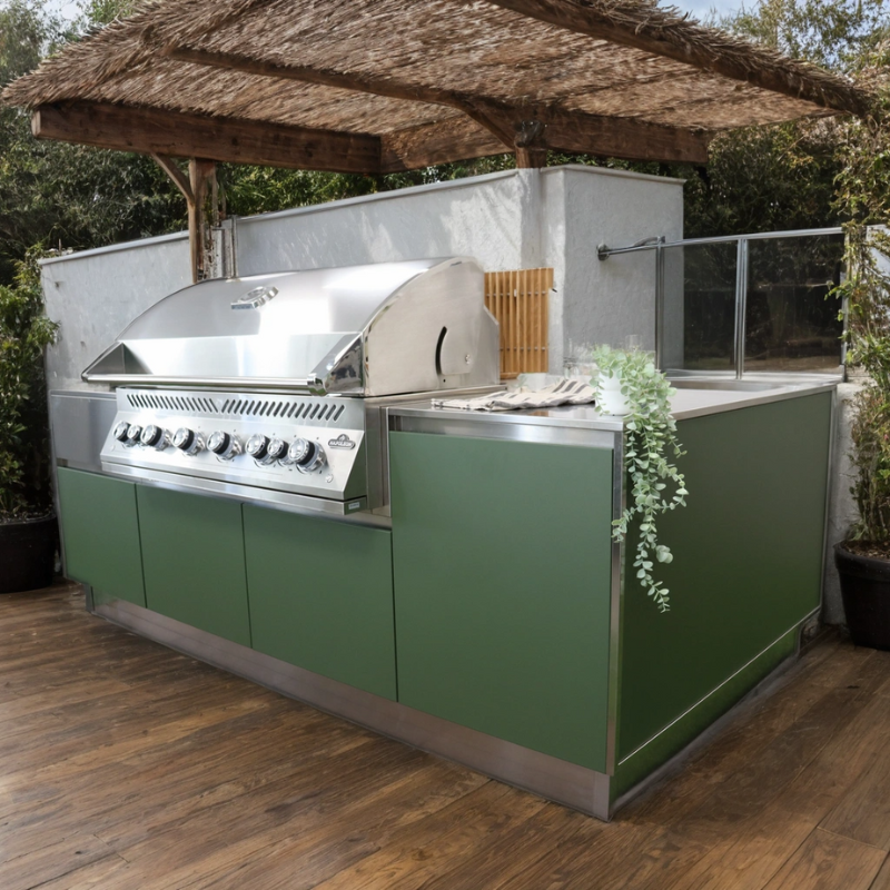 Lisa Outdoor Liberty Kitchen Island with Bar Stalls