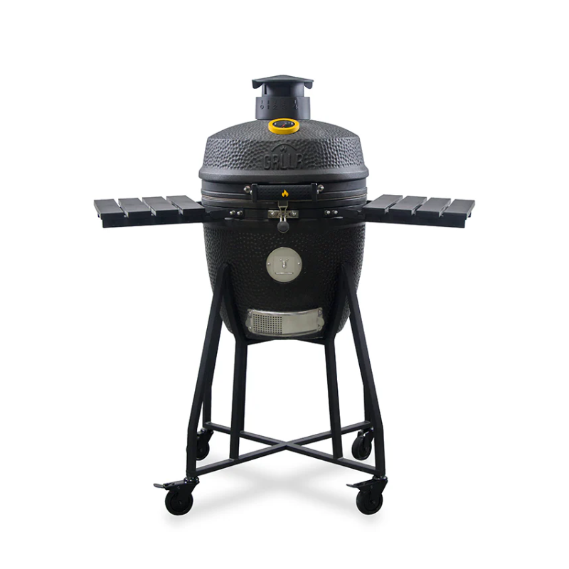 GRLLR Ember Kamado Classic 18 inch in Matt Black with Trolley