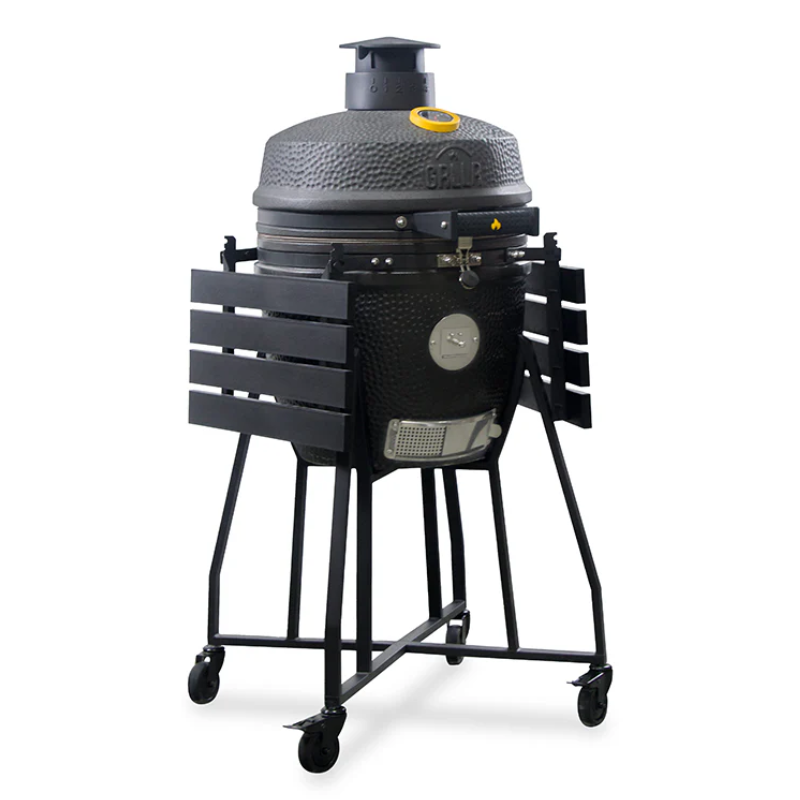 GRLLR Ember Kamado Classic 18 inch in Matt Black with Trolley