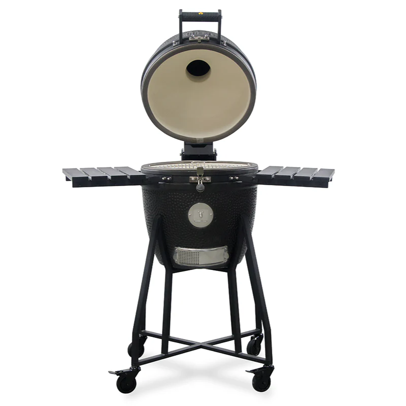 GRLLR Ember Kamado Classic 18 inch in Matt Black with Trolley