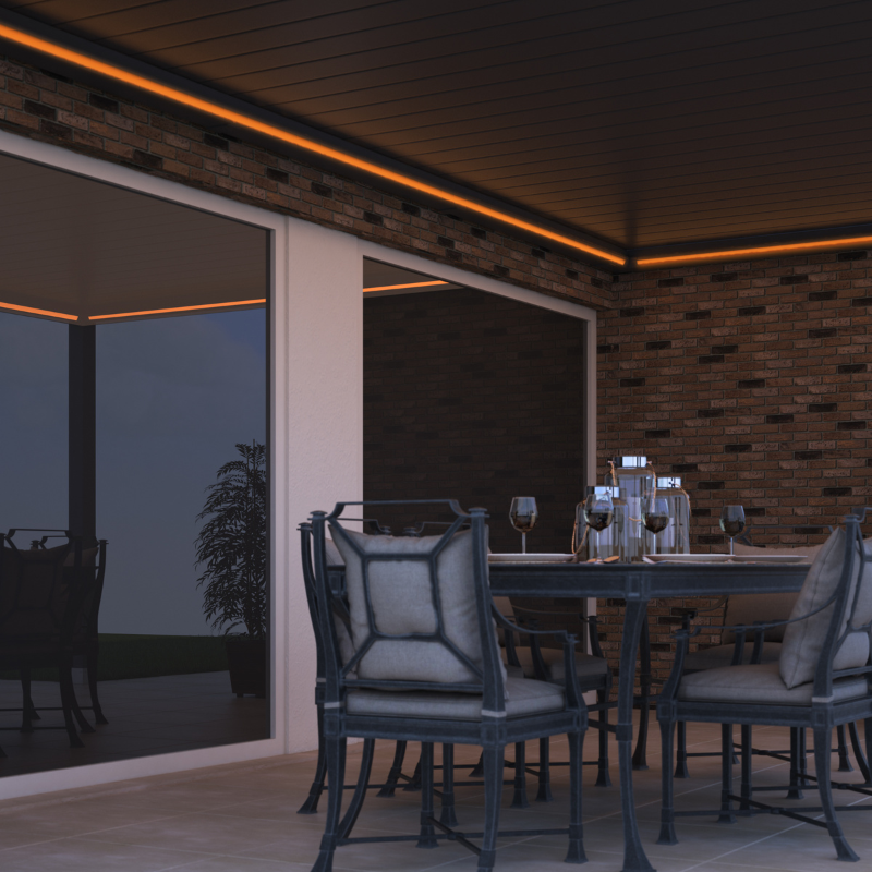 Deponti Pinela Motorised Aluminium Pergola with Adjustable Louvered Roof