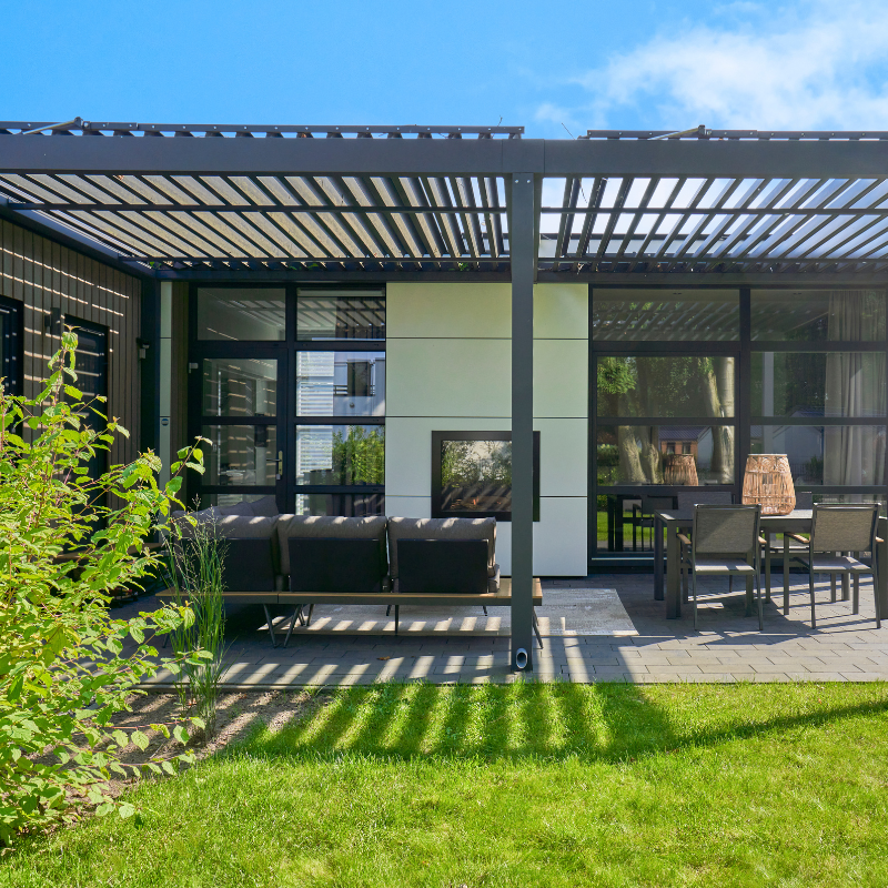 Deponti Pinela Motorised Aluminium Pergola with Adjustable Louvered Roof