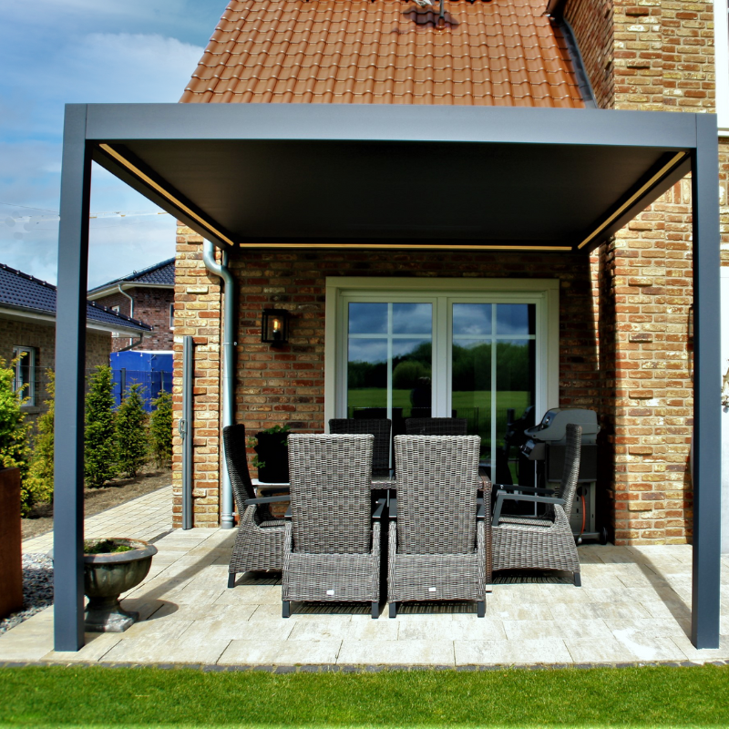 Deponti Pinela Motorised Aluminium Pergola with Adjustable Louvered Roof