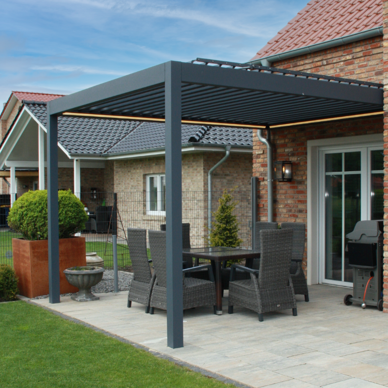 Deponti Pinela Motorised Aluminium Pergola with Adjustable Louvered Roof