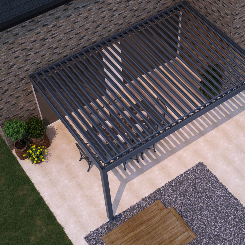 Deponti Pinela Motorised Aluminium Pergola with Adjustable Louvered Roof