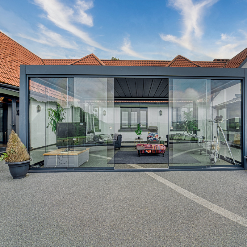 Deponti Pinela Motorised Aluminium Pergola with Adjustable Louvered Roof