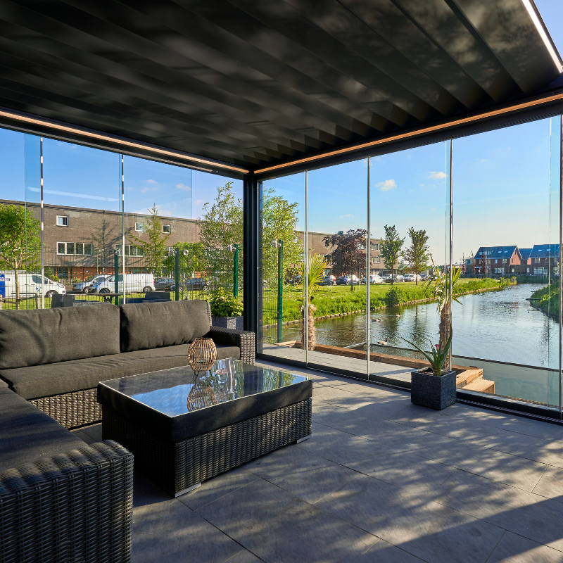 Deponti Pinela Deluxe Aluminium Pergola Deluxe Electric Retractable Roof