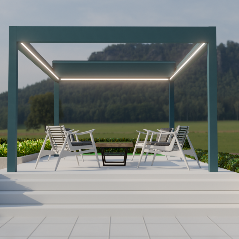 Deponti Pinela Deluxe Aluminium Pergola Deluxe Electric Retractable Roof