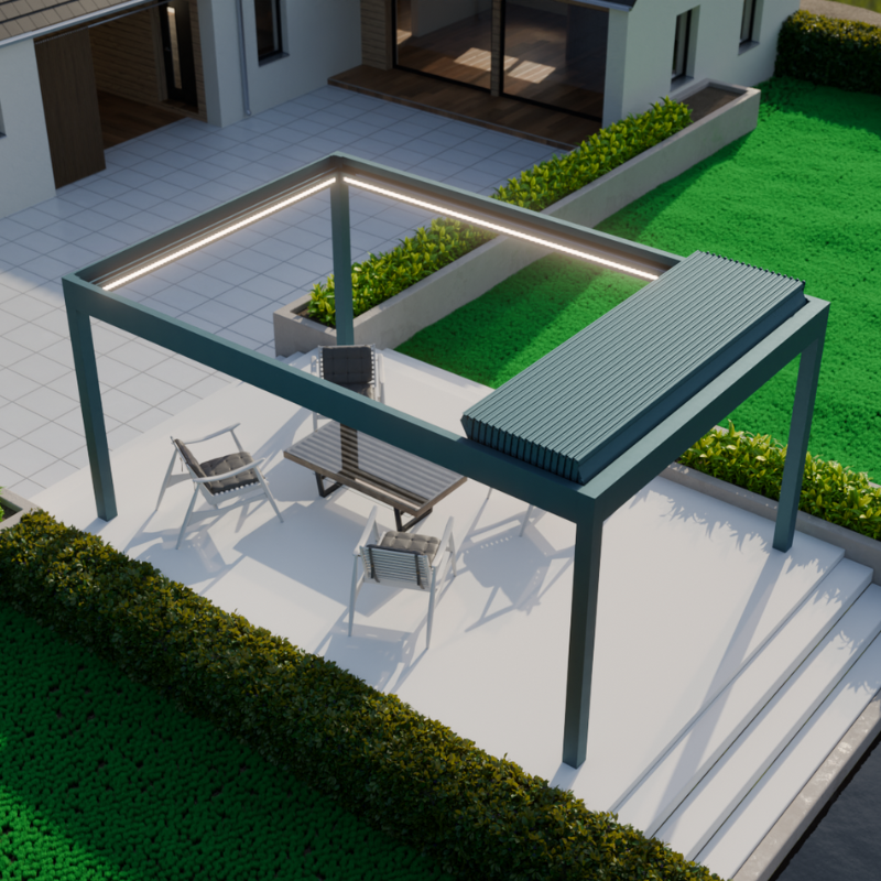 Deponti Pinela Deluxe Aluminium Pergola Deluxe Electric Retractable Roof