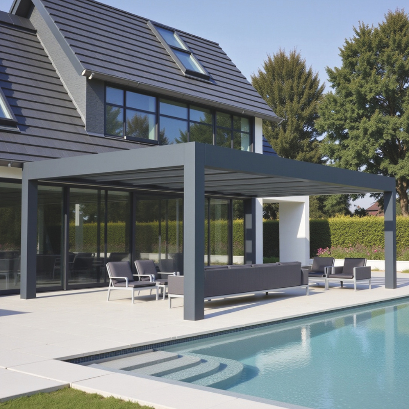 Deponti Pinela Glass Pergola in Aluminum