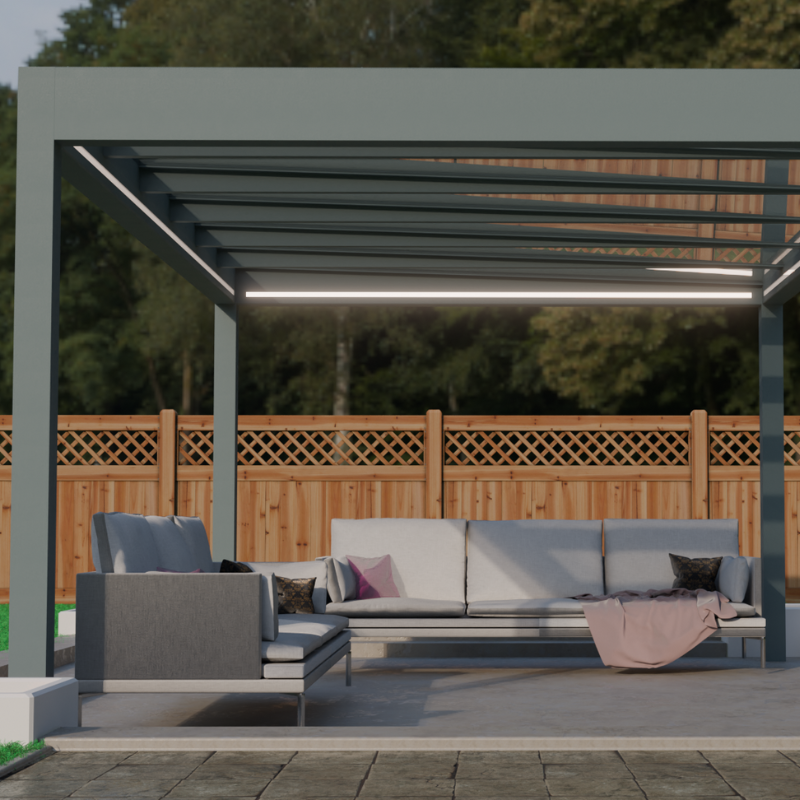 Deponti Pinela Glass Pergola in Aluminum
