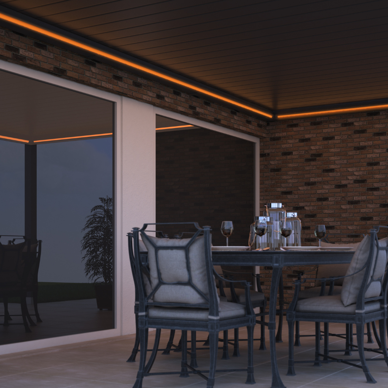 Deponti Pinela Glass Pergola in Aluminum