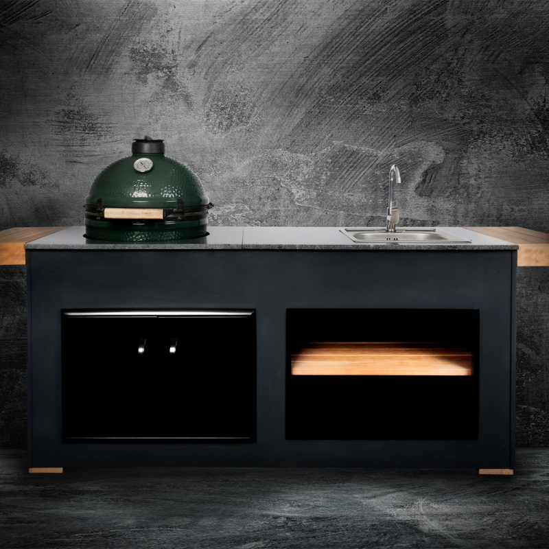 Grillandia The Egg Nest Outdoor Kitchen with Sink & Big Green Egg