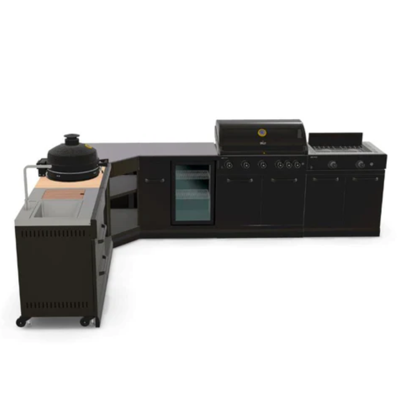 Grllr Connect Outdoor Kitchen - Grllr Prime G5S BBQ, Stove, Sink, Fridge & Kamado Expansion Unit