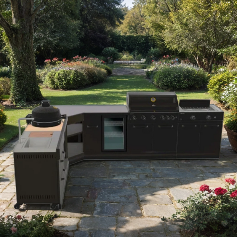Grllr Connect Outdoor Kitchen - Grllr Prime G5S BBQ, Stove, Sink, Fridge & Kamado Expansion Unit