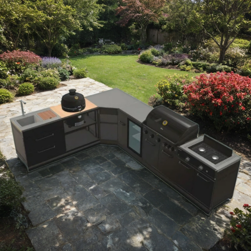 Grllr Connect Outdoor Kitchen - Grllr Prime G5S BBQ, Stove, Sink, Fridge & Kamado Expansion Unit