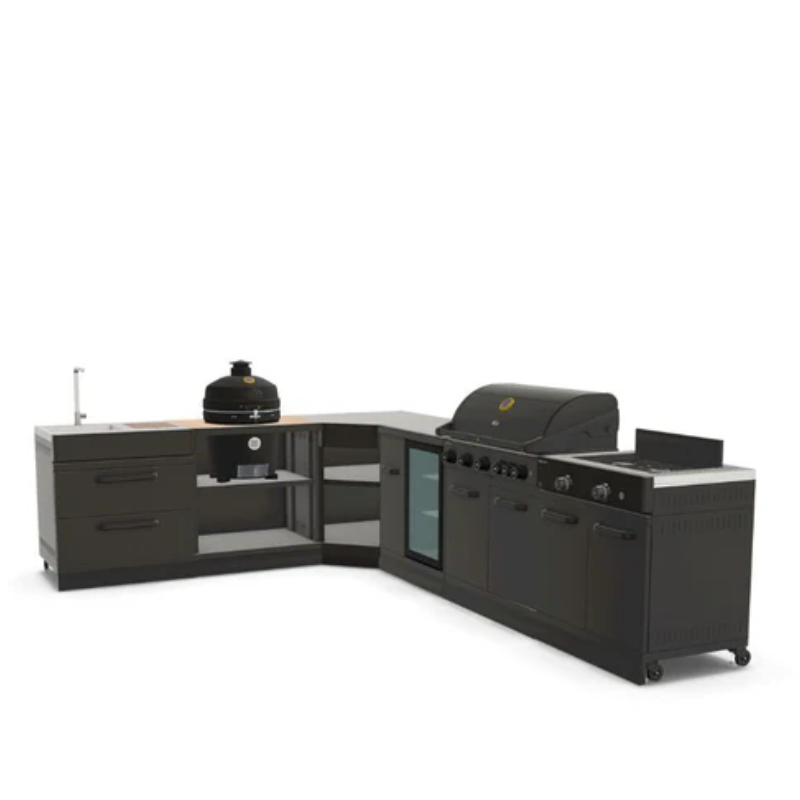 Grllr Connect Outdoor Kitchen - Grllr Prime G5S BBQ, Stove, Sink, Fridge & Kamado Expansion Unit