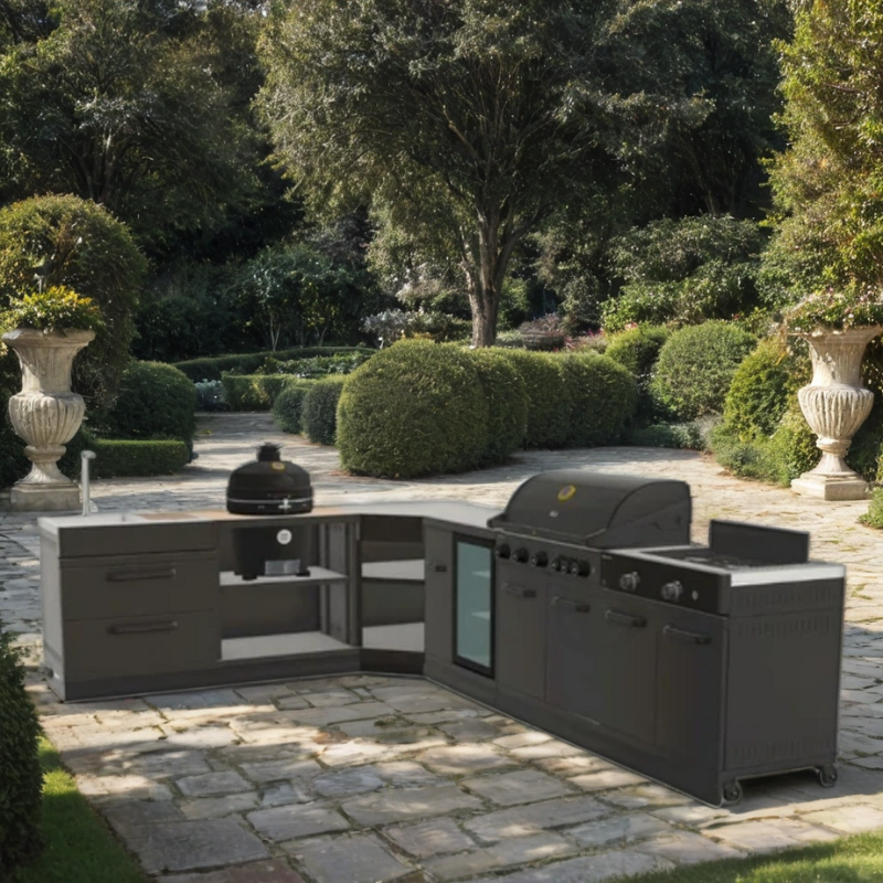 Grllr Connect Outdoor Kitchen - Grllr Prime G5S BBQ, Stove, Sink, Fridge & Kamado Expansion Unit