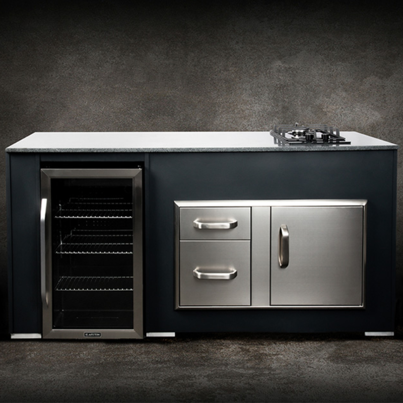 Grillandia Outdoor Kitchen with Integrated Refrigerator and Built-In Stove