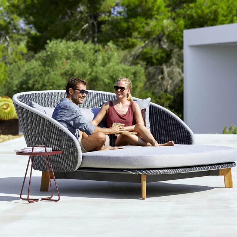 Cane-Line Design Peacock Light Grey Outdoor Day Bed
