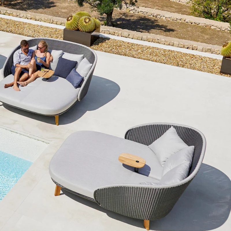Cane-Line Design Peacock Light Grey Outdoor Day Bed