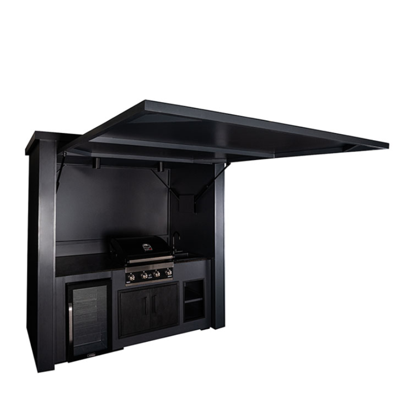 Grillandia Multi Cabana with  G4 4-burner gas grill, Sink & Drink Cooler