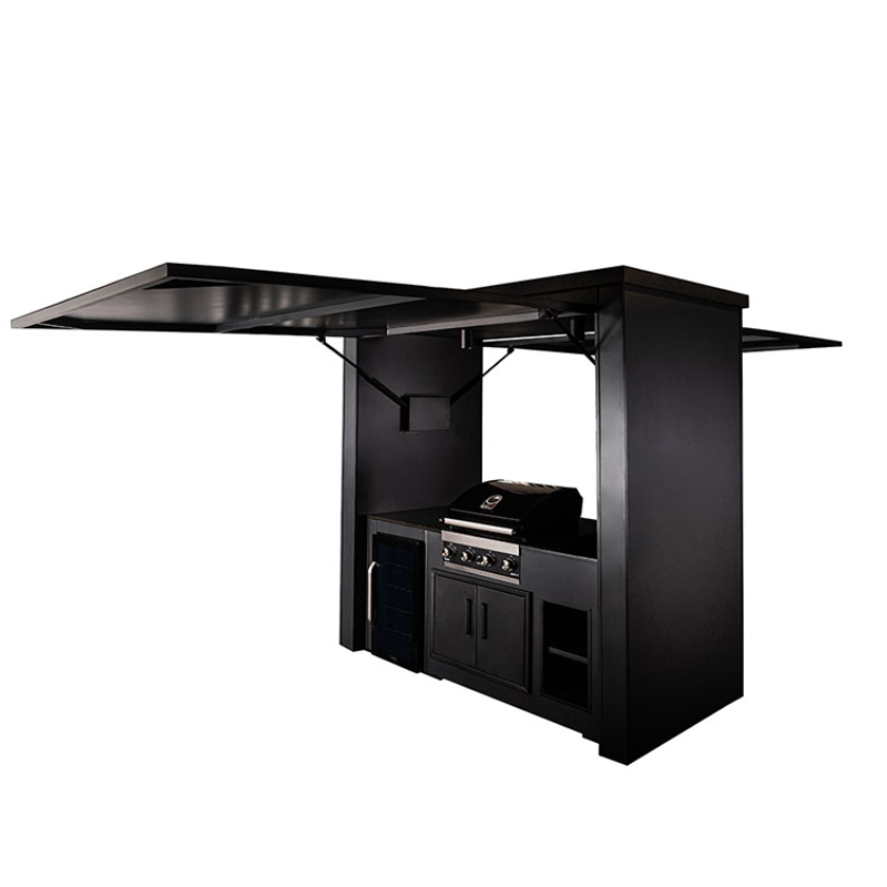 Grillandia Multi Cabana with  G4 4-burner gas grill, Sink & Drink Cooler