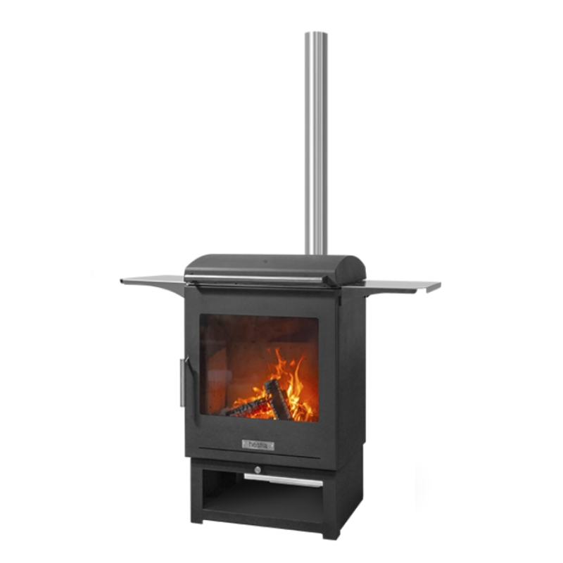 Hestia Dragonfly Outdoor Heat and Cook Grill Stainless Steel in Black