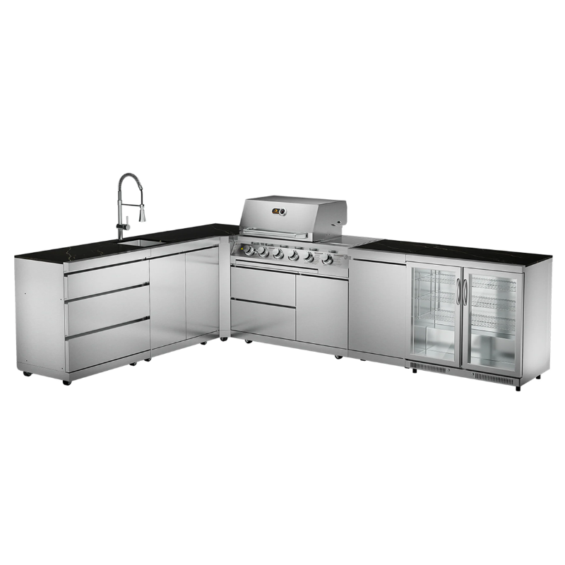 Whistler Cirencester Stroud Outdoor Kitchen 4 or 6 Burner BBQ, Sink and Fridge
