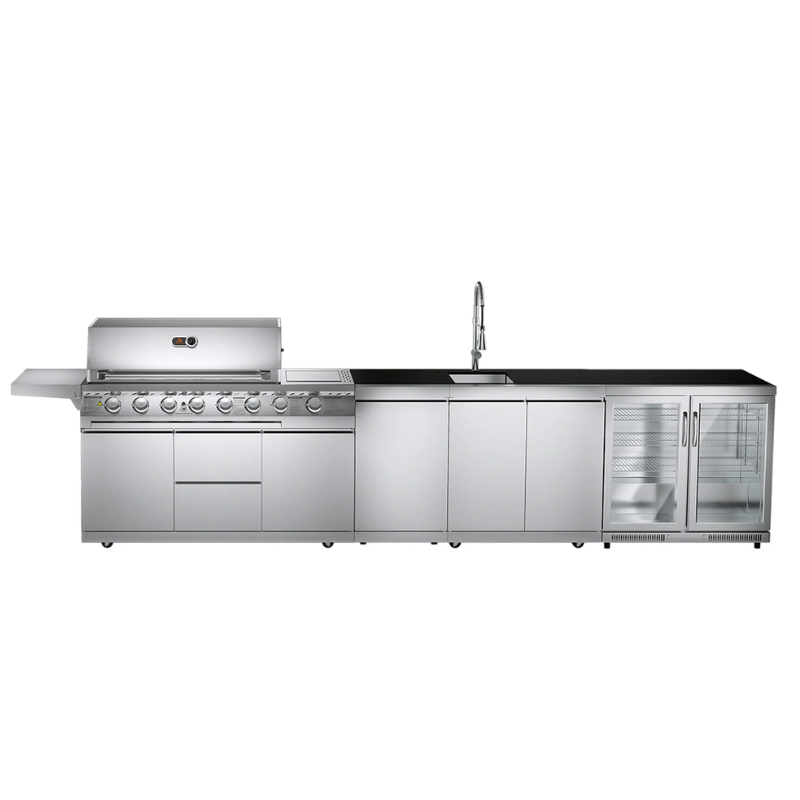Whistler Oaksey Outdoor Kitchen 6 Burner BBQ, Sink and Fridge