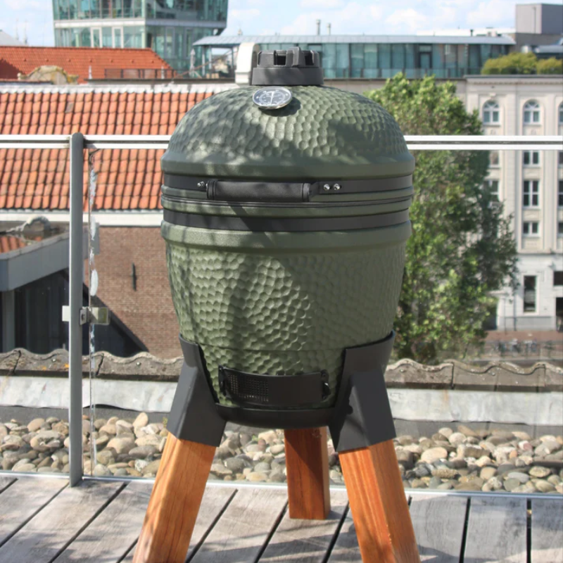 Moddern Kamado Orignal in Olive Green with Egg Nest