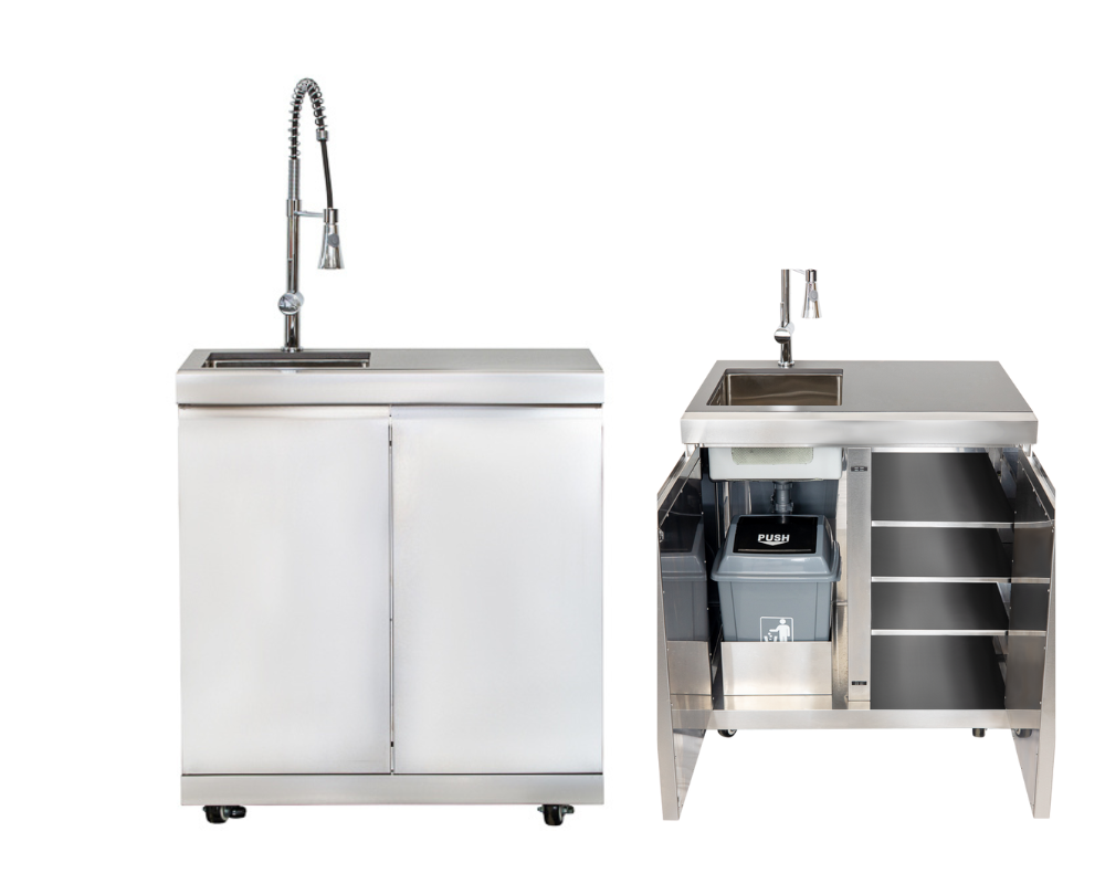 Whistler Cirencester Oaksey Outdoor Kitchen 4 Burner BBQ, Sink and Fridge