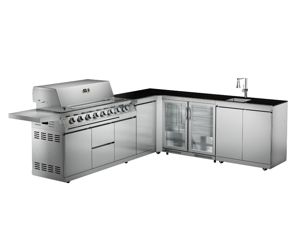 Whistler Marlborough Outdoor Kitchen 6 Burner BBQ, Sink and Fridge