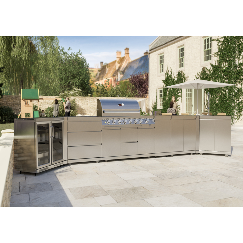 Whistler Cirencester Stanton Outdoor Kitchen 6 Burner BBQ, Sink and Fridge