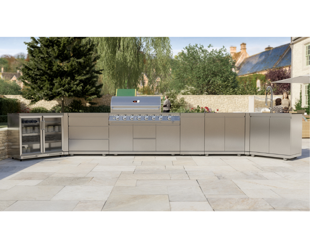 Whistler Cirencester Stanton Outdoor Kitchen 6 Burner BBQ, Sink and Fridge