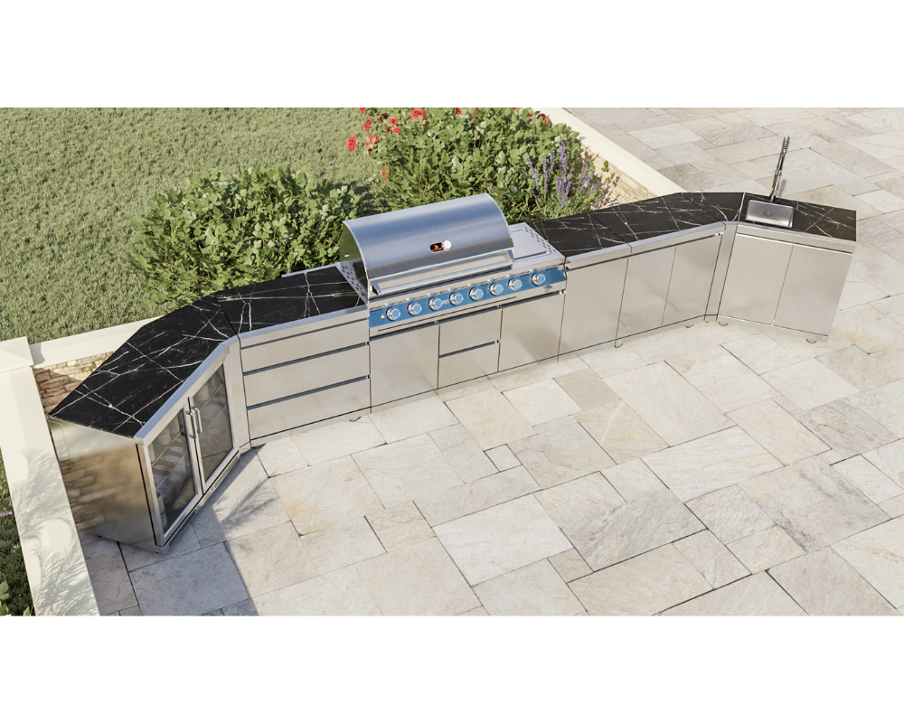 Whistler Cirencester Stanton Outdoor Kitchen 6 Burner BBQ, Sink and Fridge