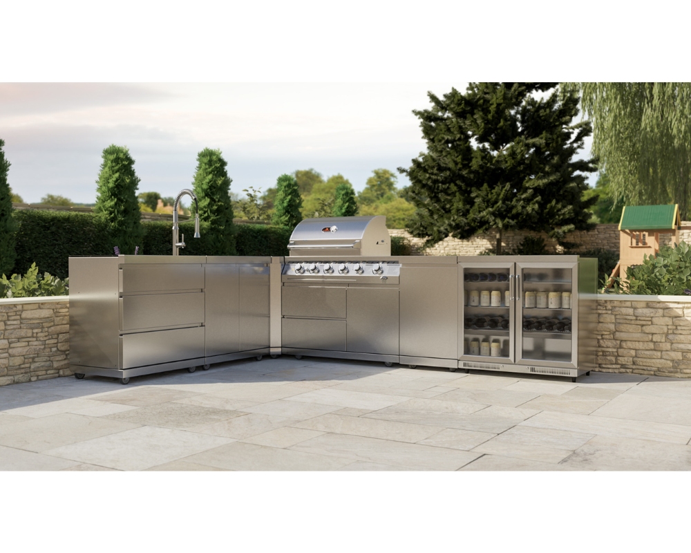 Whistler Cirencester Stroud Outdoor Kitchen 4 or 6 Burner BBQ, Sink and Fridge