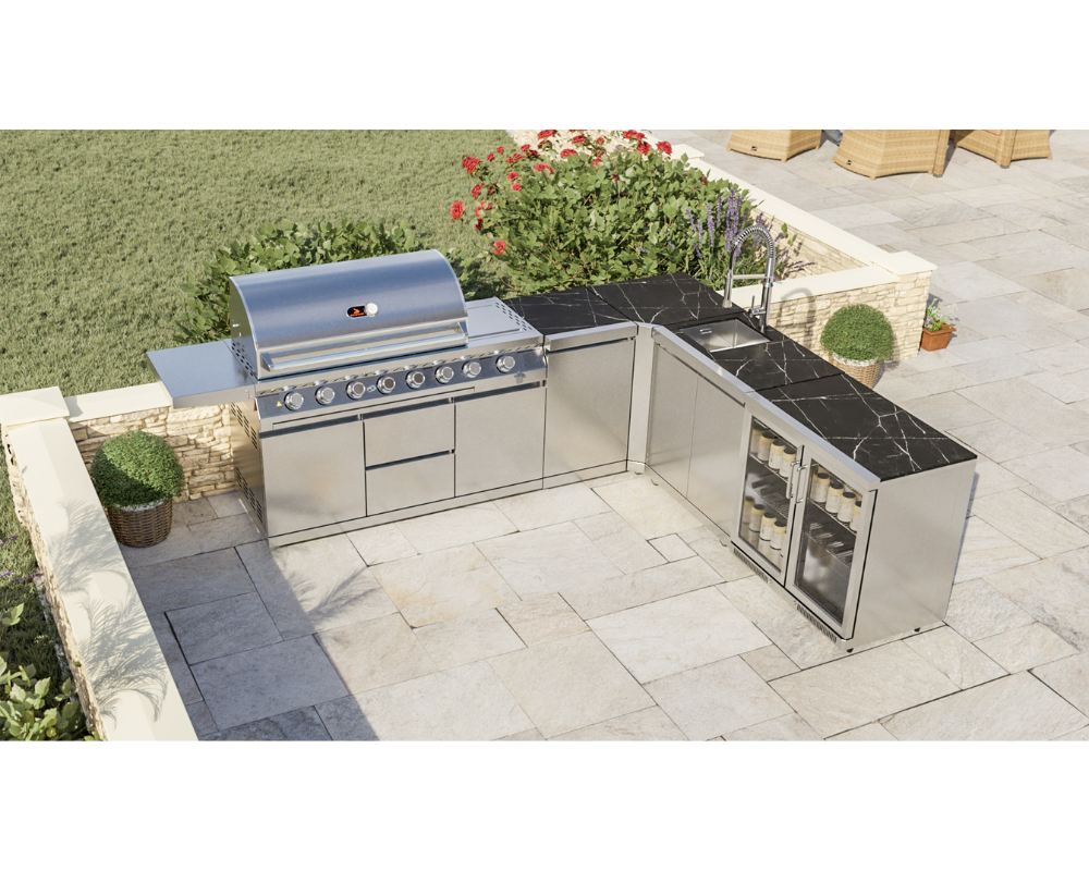 Whistler Marlborough Outdoor Kitchen 6 Burner BBQ, Sink and Fridge