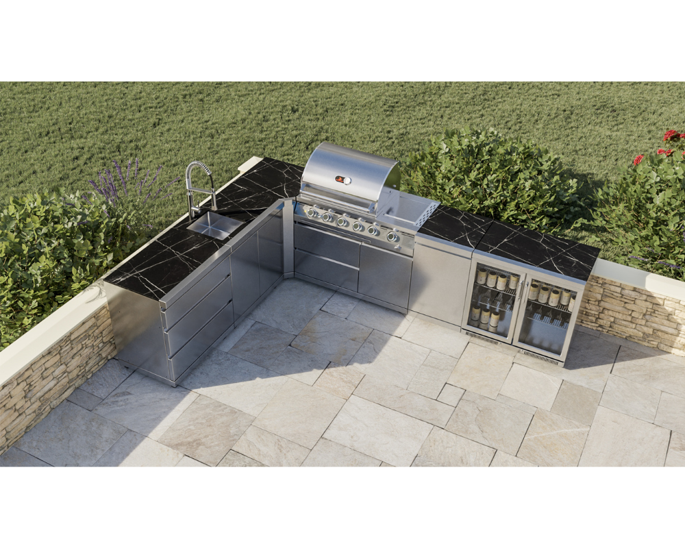 Whistler Cirencester Stroud Outdoor Kitchen 4 or 6 Burner BBQ, Sink and Fridge